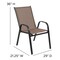 Flash Furniture 7PC Patio Set-55" Glass Table, 6 Brown Chairs TLH-089REC-303CBN6-GG - alternate 7